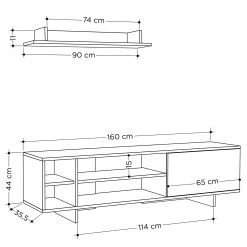 Loftscape Wohnkombination Giant (2-teilig) - Eiche Dekor / Anthrazit -Wohnzimmermöbel boutique en ligne 1000284347 210809 06083500110 SKETCH DETAILS P000000001000284347 sketch