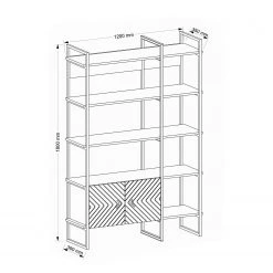 Red Living Regal Sumatra Sun - Metall - Walnuss Dekor / Schwarz 15 Red Living Regal Sumatra Sun - Metall - Walnuss Dekor / Schwarz -Wohnzimmermöbel boutique en ligne 1000284387 210809 06091300165 SKETCH DETAILS P000000001000284387 sketch