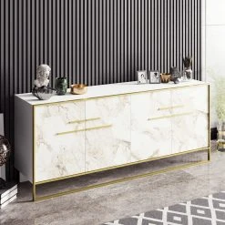 Loftscape Sideboard Pisek - Metall - Marmor Weiß Dekor / Gold -Wohnzimmermöbel boutique en ligne 1000284400 210809 06093200201 MOOD DETAILS P000000001000284400 mood