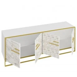 Loftscape Sideboard Pisek - Metall - Marmor Weiß Dekor / Gold -Wohnzimmermöbel boutique en ligne 1000284400 210809 06093200203 DETAILS P000000001000284400
