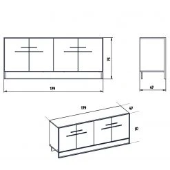 Loftscape Sideboard Pisek - Metall - Marmor Weiß Dekor / Gold -Wohnzimmermöbel boutique en ligne 1000284400 210809 06093200204 SKETCH DETAILS P000000001000284400 sketch