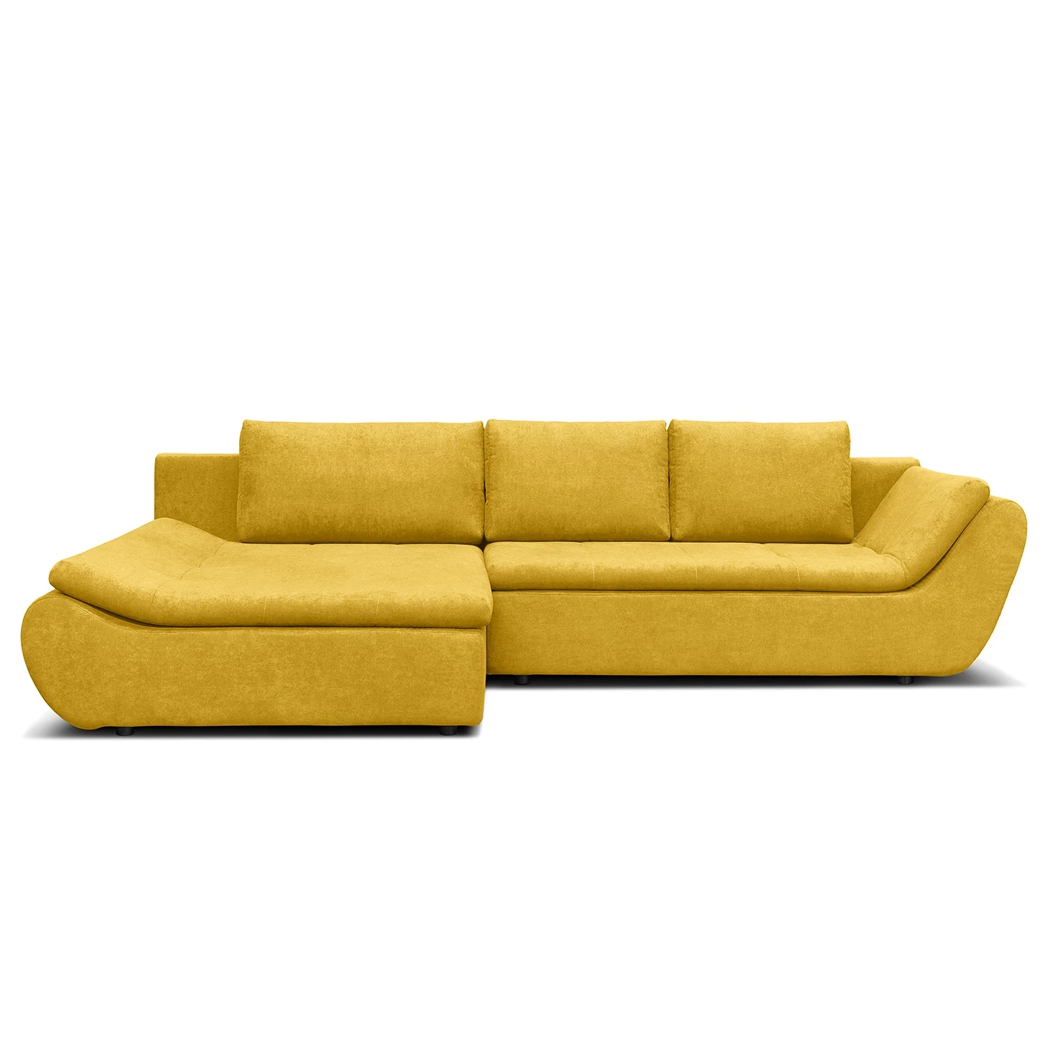 Loftscape Ecksofa Borga - Flachgewebe - Flachgewebe Sole: Senfgelb - Longchair davorstehend links 4 Loftscape Ecksofa Borga - Flachgewebe - Flachgewebe Sole: Senfgelb - Longchair davorstehend links – Bild 4