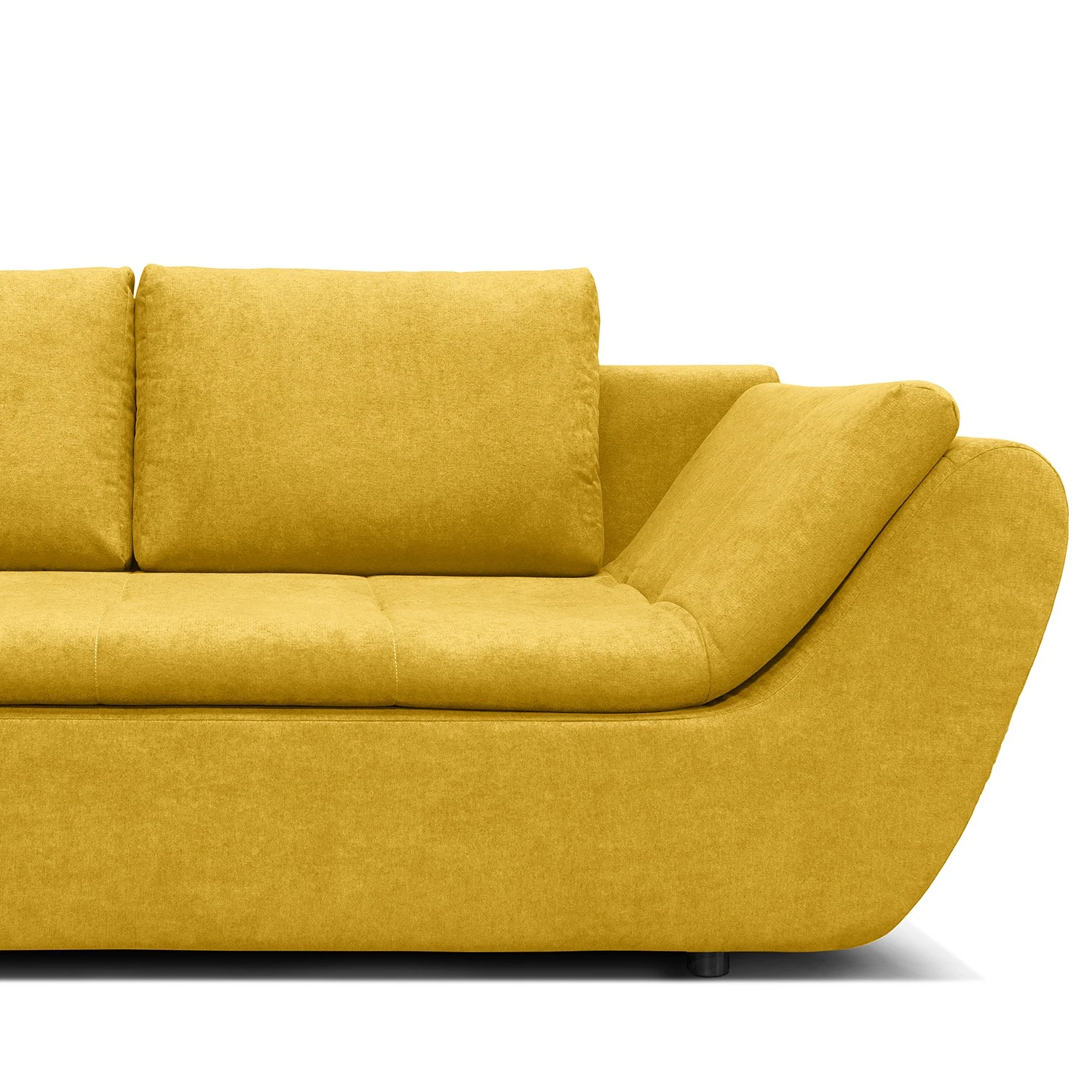 Loftscape Ecksofa Borga - Flachgewebe - Flachgewebe Sole: Senfgelb - Longchair davorstehend links 8 Loftscape Ecksofa Borga - Flachgewebe - Flachgewebe Sole: Senfgelb - Longchair davorstehend links – Bild 8