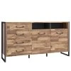 Red Living Sideboard Voru - Stabeiche Dekor / Dunkelgrau