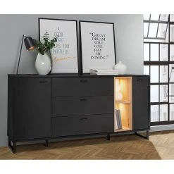 Loftscape Sideboard Mazzo - Schwarz / Eiche Artisan Dekor -Wohnzimmermöbel boutique en ligne 1000285799 210819 12212500040 MOOD DETAILS P000000001000285799 mood