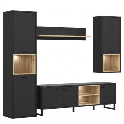 Loftscape Wohnwand Mazzo (4-teilig) - Schwarz / Eiche Artisan Dekor 17 Loftscape Wohnwand Mazzo (4-teilig) - Schwarz / Eiche Artisan Dekor -Wohnzimmermöbel boutique en ligne 1000285804 210819 12212500083 DETAILS P000000001000285804