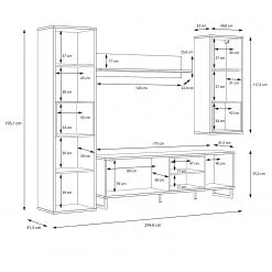 Loftscape Wohnwand Mazzo (4-teilig) - Schwarz / Eiche Artisan Dekor 21 Loftscape Wohnwand Mazzo (4-teilig) - Schwarz / Eiche Artisan Dekor -Wohnzimmermöbel boutique en ligne 1000285804 210819 12212600091 SKETCH DETAILS P000000001000285804 sketch