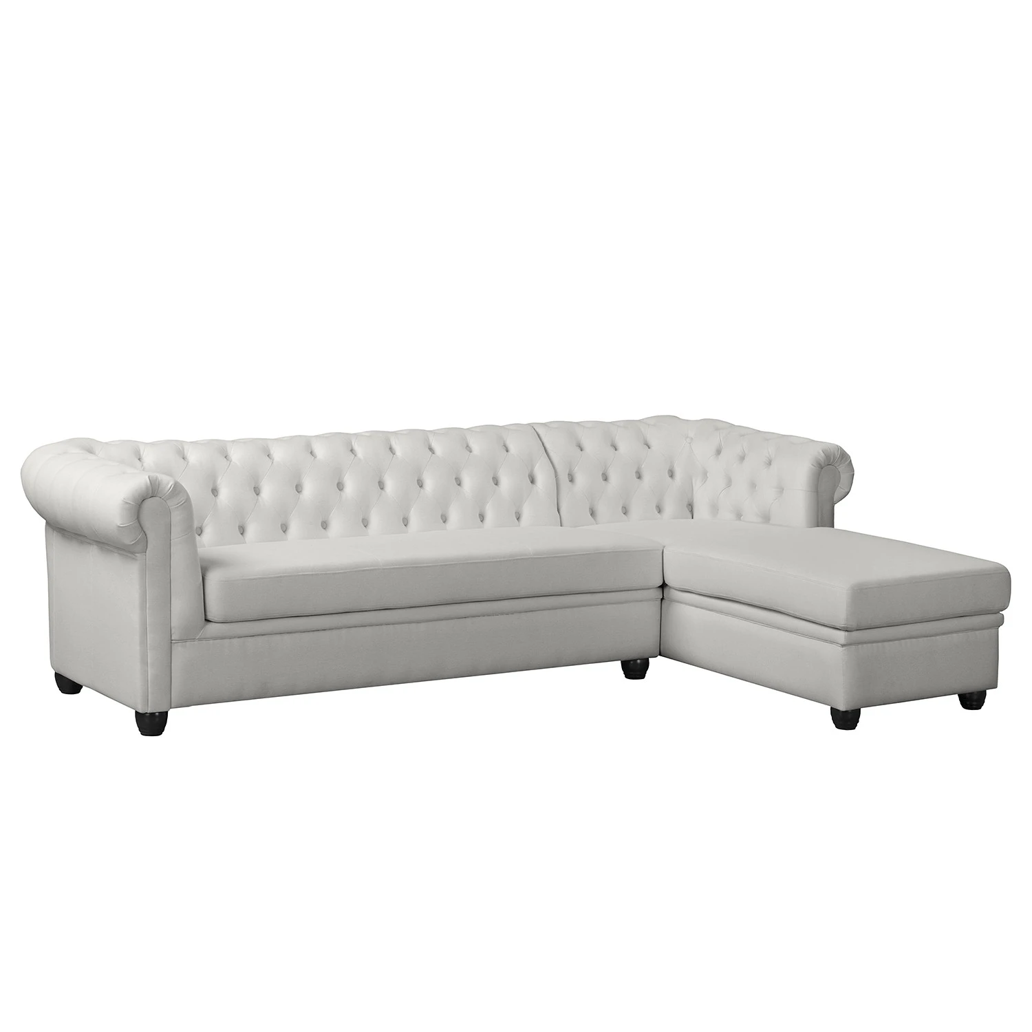 Ecksofa Dormir - Webstoff Sogol: Lichtgrau - Breite: 265 cm - Ottomane davorstehend rechts 1 Ecksofa Dormir - Webstoff Sogol: Lichtgrau - Breite: 265 cm - Ottomane davorstehend rechts