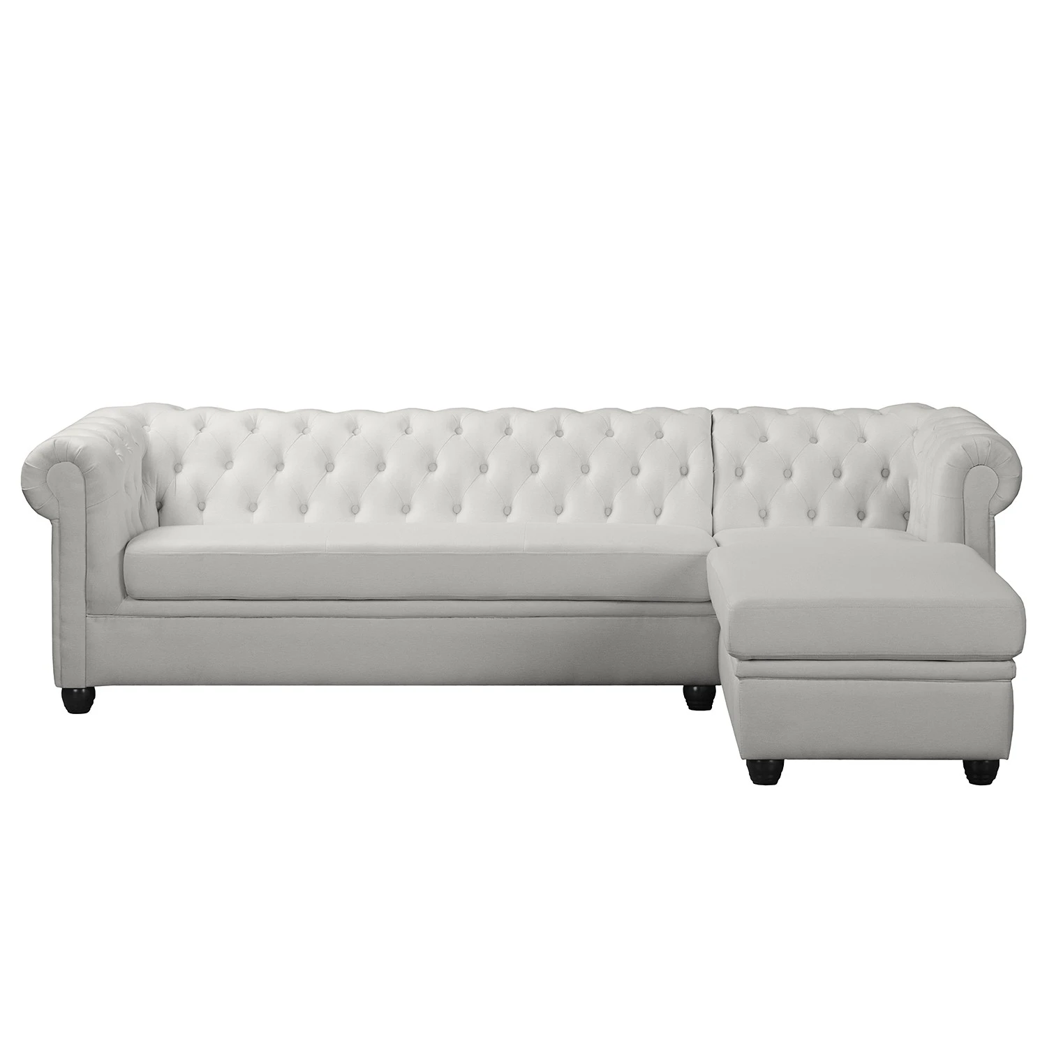 Ecksofa Dormir - Webstoff Sogol: Lichtgrau - Breite: 265 cm - Ottomane davorstehend rechts 2 Ecksofa Dormir - Webstoff Sogol: Lichtgrau - Breite: 265 cm - Ottomane davorstehend rechts – Bild 2