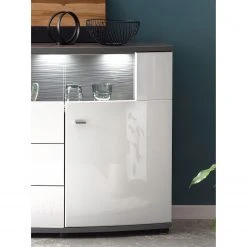 Loftscape Sideboard Intento II - Hochglanz Weiß / Anthrazit -Wohnzimmermöbel boutique en ligne 1000288166 210827 12095400014 DETAILS P000000001000288166