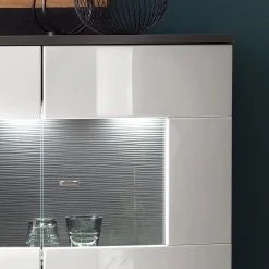 Loftscape Sideboard Intento I - Hochglanz Weiß / Anthrazit -Wohnzimmermöbel boutique en ligne 1000288186 210827 12095600052 DETAILS P000000001000288186