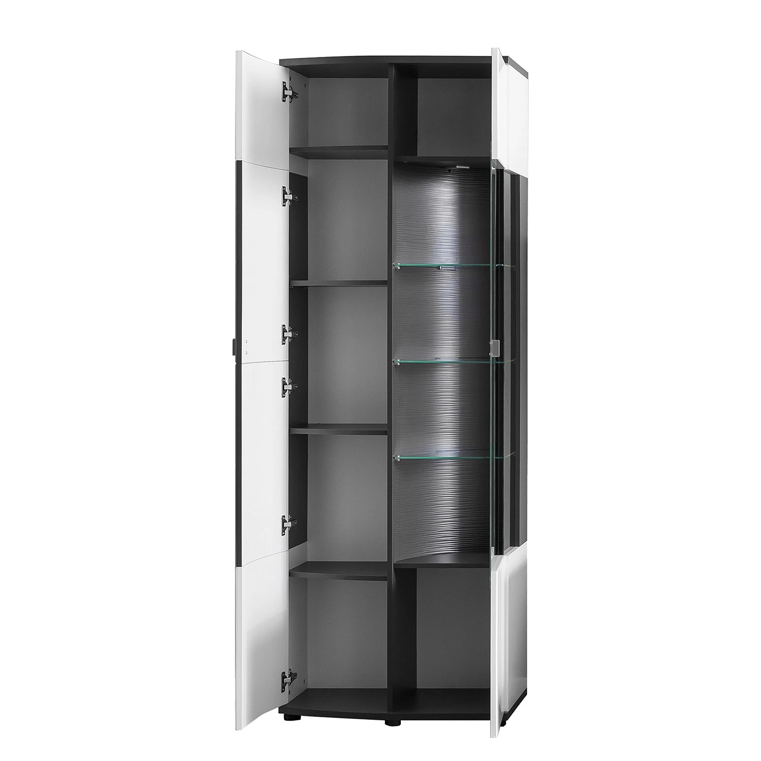 Loftscape Wohnwand Intento II (4-teilig) - Hochglanz Weiß / Anthrazit 15 Loftscape Wohnwand Intento II (4-teilig) - Hochglanz Weiß / Anthrazit – Bild 15