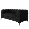 Jack & Alice Sofa Laviva I (2-Sitzer) - Samt Ravi: Schwarz