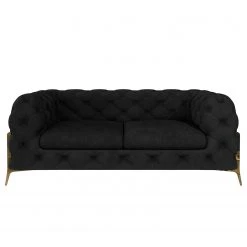 Jack & Alice Sofa Laviva II (2-Sitzer) - Samt Ravi: Schwarz -Wohnzimmermöbel boutique en ligne 1000288499 210928 11434700450 DETAILS P000000001000288499