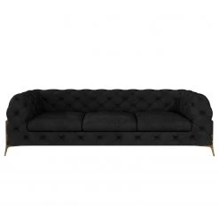 Jack & Alice Sofa Laviva II (3-Sitzer) - Samt Ravi: Schwarz -Wohnzimmermöbel boutique en ligne 1000288535 210928 11434000438 DETAILS P000000001000288535