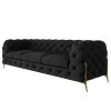 Jack & Alice Sofa Laviva II (3-Sitzer) - Samt Ravi: Schwarz