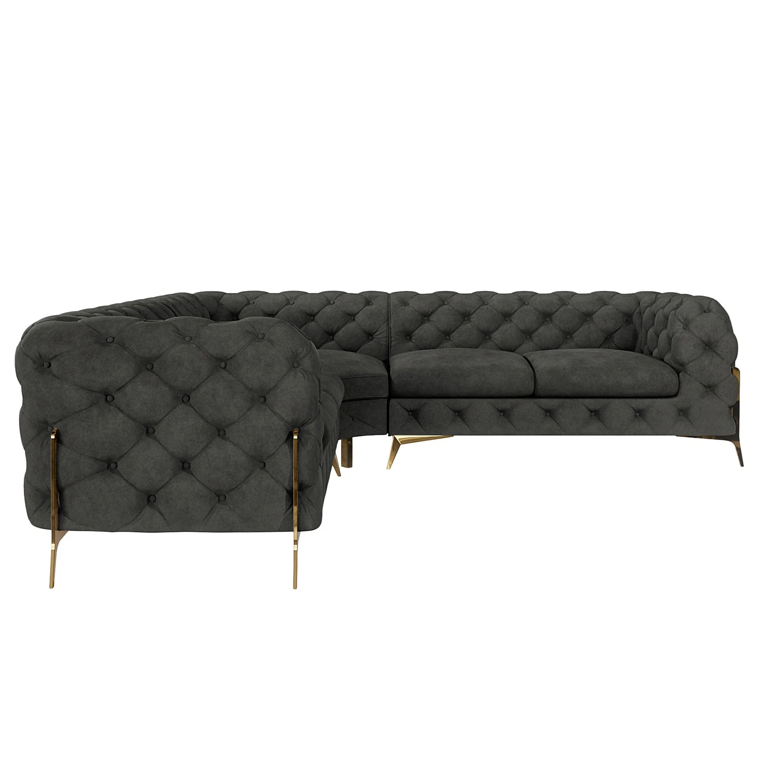 Jack & Alice Ecksofa Laviva IV - Samt Ravi: Anthrazit - 262 x 262 cm 3 Jack & Alice Ecksofa Laviva IV - Samt Ravi: Anthrazit - 262 x 262 cm – Bild 3