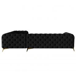 Jack & Alice Ecksofa Laviva V - Samt Ravi: Schwarz - 323 x 200 cm - Ausrichtung rechts -Wohnzimmermöbel boutique en ligne 1000288800 220325 040 DETAILS P000000001000288800