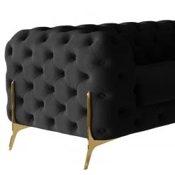 Jack & Alice Ecksofa Laviva V - Samt Ravi: Schwarz - 323 x 200 cm - Ausrichtung rechts -Wohnzimmermöbel boutique en ligne 1000288800 220325 050 DETAILS P000000001000288800