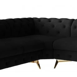 Jack & Alice Ecksofa Laviva V - Samt Ravi: Schwarz - 323 x 200 cm - Ausrichtung rechts -Wohnzimmermöbel boutique en ligne 1000288800 220325 060 DETAILS P000000001000288800
