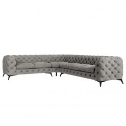 Ecksofa Laviva VI - Samt Ravi: Taupe - 323 x 262 cm