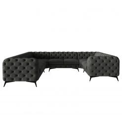 Jack & Alice Wohnlandschaft Laviva I - Samt Ravi: Anthrazit - Ausrichtung rechts -Wohnzimmermöbel boutique en ligne 1000288941 220325 030 DETAILS P000000001000288941