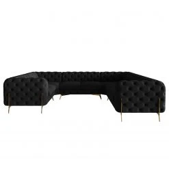 Jack & Alice Wohnlandschaft Laviva II - Samt Ravi: Schwarz - Ausrichtung links -Wohnzimmermöbel boutique en ligne 1000288962 220325 030 DETAILS P000000001000288962