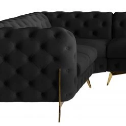 Jack & Alice Wohnlandschaft Laviva II - Samt Ravi: Schwarz - Ausrichtung links -Wohnzimmermöbel boutique en ligne 1000288962 220325 080 DETAILS P000000001000288962