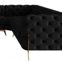 Jack & Alice Wohnlandschaft Laviva II - Samt Ravi: Schwarz - Ausrichtung links -Wohnzimmermöbel boutique en ligne 1000288962 220325 090 DETAILS P000000001000288962