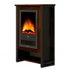 Red Living Elektrokamin Kalkutta - Mango massiv / Metall - Dunkelbraun