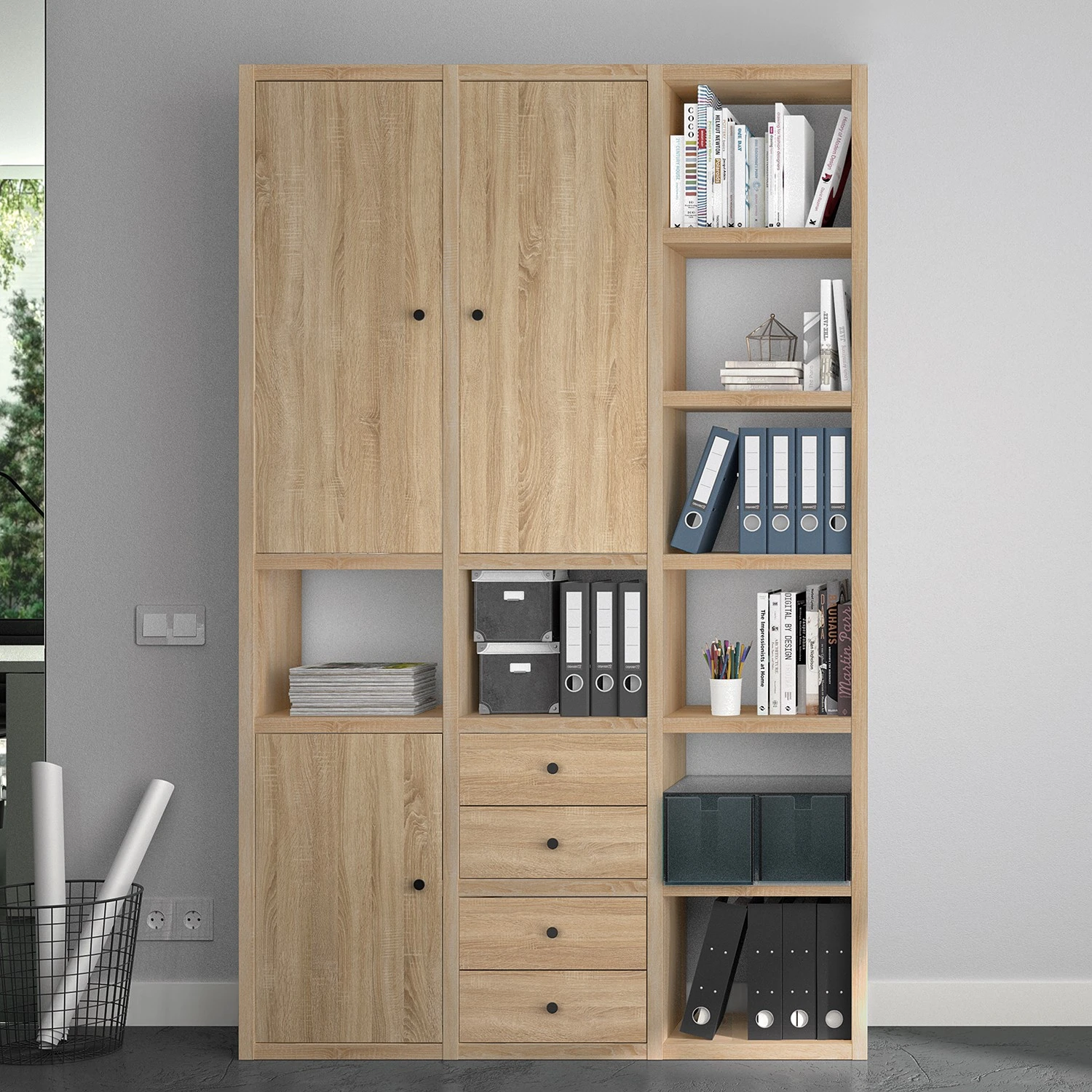 Fredriks Aktenschrank-Kombination Emporio - Eiche Sonoma Dekor 3 Fredriks Aktenschrank-Kombination Emporio - Eiche Sonoma Dekor – Bild 3