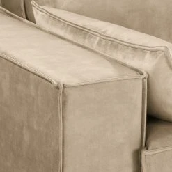 Fredriks Ecksofa Jurga - Samt Tomi: Creme - Longchair davorstehend rechts -Wohnzimmermöbel boutique en ligne 1000291966 210927 13071100876 DETAILS P000000001000291966