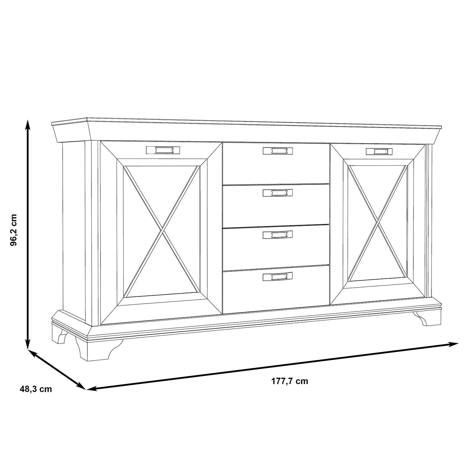 Ridgevalley Sideboard Kimbark II - Pinie Weiß Dekor 9 Ridgevalley Sideboard Kimbark II - Pinie Weiß Dekor – Bild 9