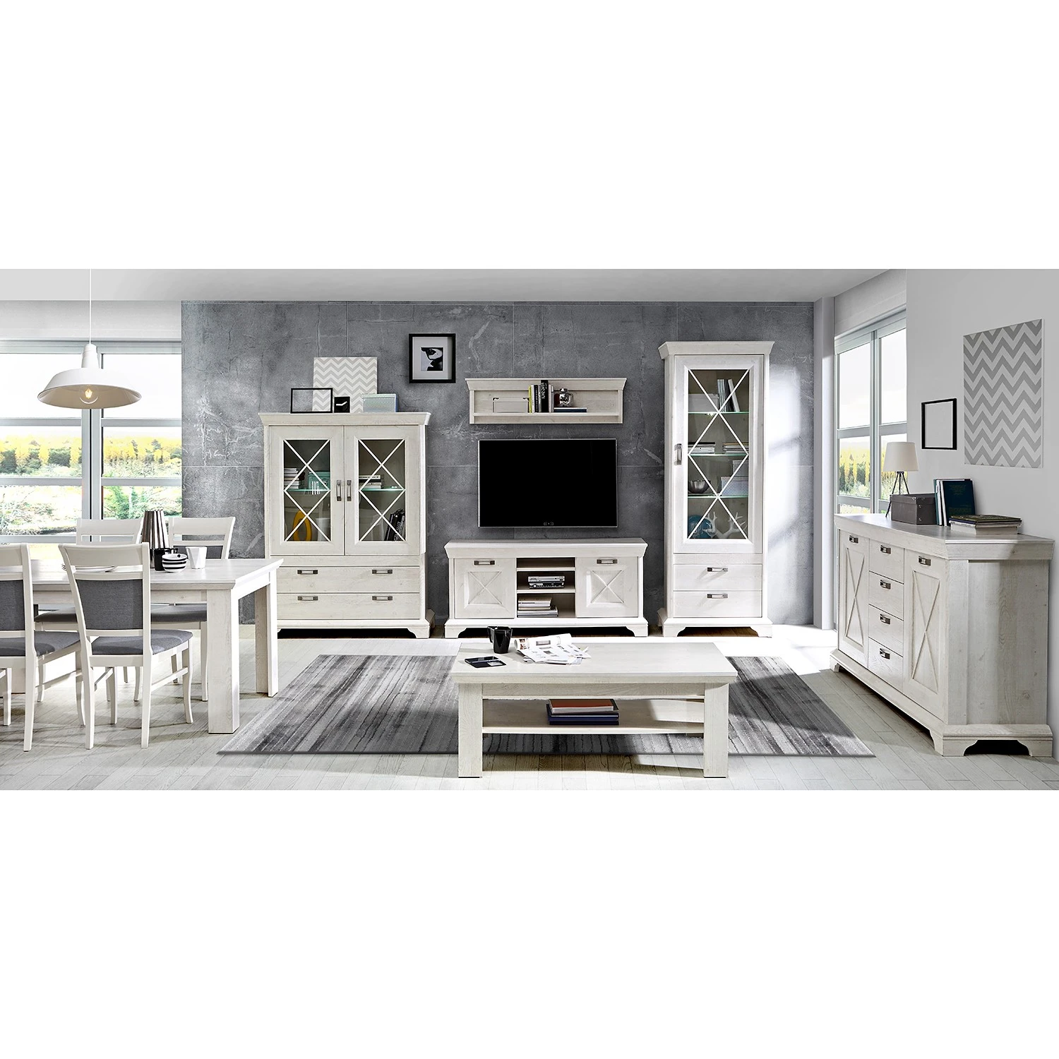 Ridgevalley Sideboard Kimbark II - Pinie Weiß Dekor 3 Ridgevalley Sideboard Kimbark II - Pinie Weiß Dekor – Bild 3