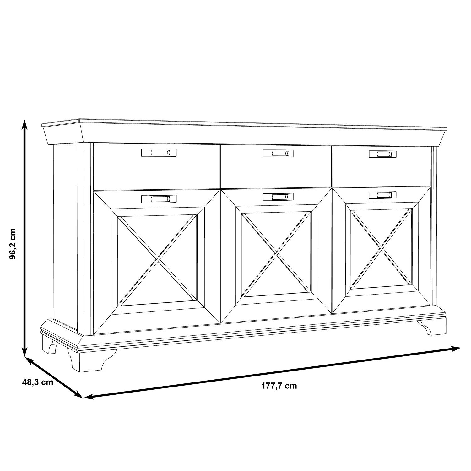 Ridgevalley Sideboard Kimbark I - Pinie Weiß Dekor 7 Ridgevalley Sideboard Kimbark I - Pinie Weiß Dekor – Bild 7