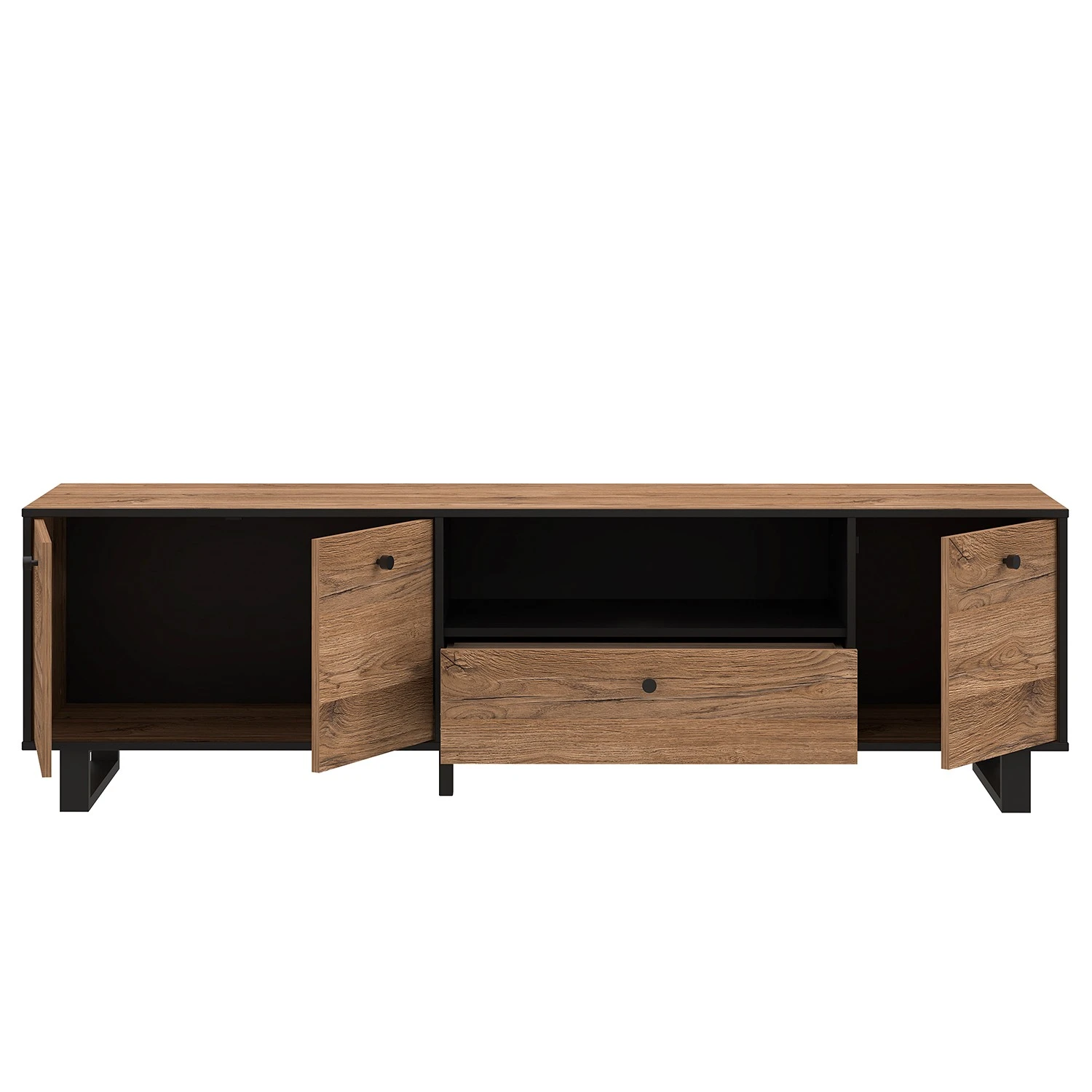 Red Living TV-Lowboard Trylith - Eiche Rustikal Dekor / Schwarz 7 Red Living TV-Lowboard Trylith - Eiche Rustikal Dekor / Schwarz – Bild 7