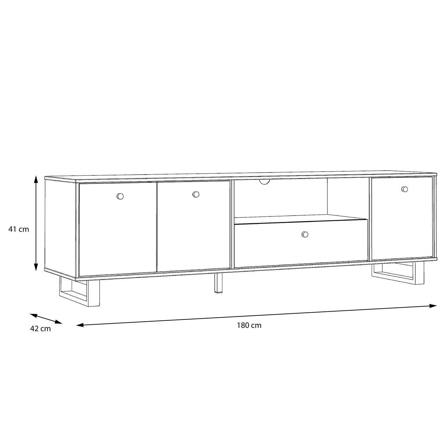 Red Living TV-Lowboard Trylith - Eiche Rustikal Dekor / Schwarz 8 Red Living TV-Lowboard Trylith - Eiche Rustikal Dekor / Schwarz – Bild 8