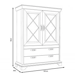 Ridgevalley Vitrinenschrank Kimbark I - Pinie Weiß Dekor -Wohnzimmermöbel boutique en ligne 1000295082 211125 144853000529 SKETCH DETAILS P000000001000295082 sketch