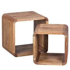 Ars Natura Beistelltisch Bornh (2er-Set) - Akazie massiv