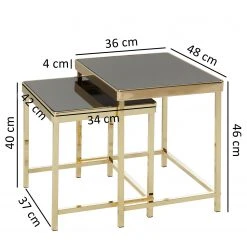 Red Living Beistelltisch Vilho (2er-Set) - Glas / Metall - Schwarz / Gold -Wohnzimmermöbel boutique en ligne 1000296367 210929 063329000596 SKETCH DETAILS P000000001000296367 sketch