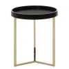 Red Living Beistelltisch Emmerson - Tulpenbaum massiv / Metall - Schwarz / Gold