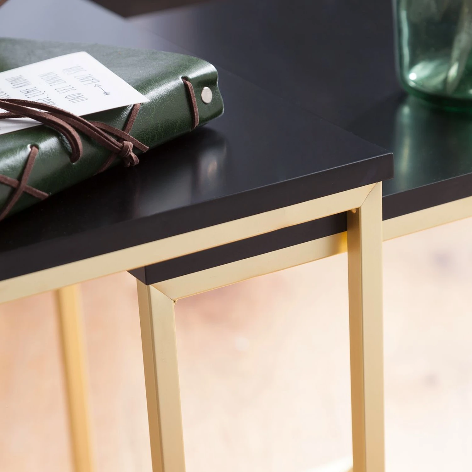 Red Living Beistelltisch Calhan (2er-Set) - Matt Schwarz / Gold 6 Red Living Beistelltisch Calhan (2er-Set) - Matt Schwarz / Gold – Bild 6