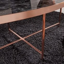 Red Living Couchtisch Lacaune - Glas / Metall - Marmor Schwarz Dekor -Wohnzimmermöbel boutique en ligne 1000296388 210929 06333100253 DETAILS P000000001000296388