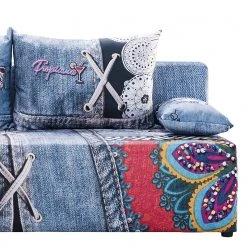 Mooved Schlafsofa Gabun - Flachgewebe - Blau / Rot - Wellenunterfederung -Wohnzimmermöbel boutique en ligne 1000296952 211018 10253002491 DETAILS P000000001000296952