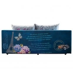 Mooved Schlafsofa Gabun - Flachgewebe - Blau / Weiß - Keine Unterfederung -Wohnzimmermöbel boutique en ligne 1000296953 211018 10253002467 DETAILS P000000001000296953