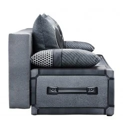 Mooved Schlafsofa Gabun - Flachgewebe - Blau / Silber - Wellenunterfederung -Wohnzimmermöbel boutique en ligne 1000296971 211018 10254002621 DETAILS P000000001000296971