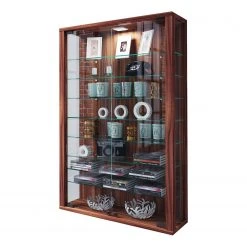 VCM Hängevitrine Vitrosa II - Inkl. Beleuchtung - Nussbaum Dekor