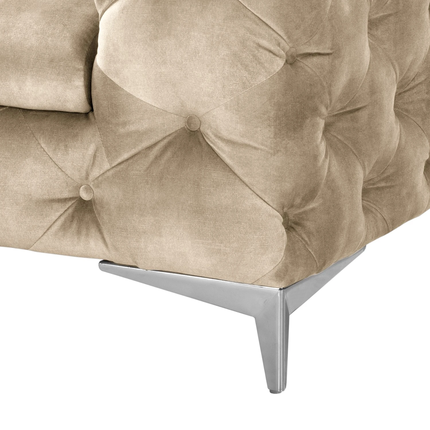 Red Living Sofa Merlin (3-Sitzer) - Samt Tomi: Creme 7 Red Living Sofa Merlin (3-Sitzer) - Samt Tomi: Creme – Bild 7