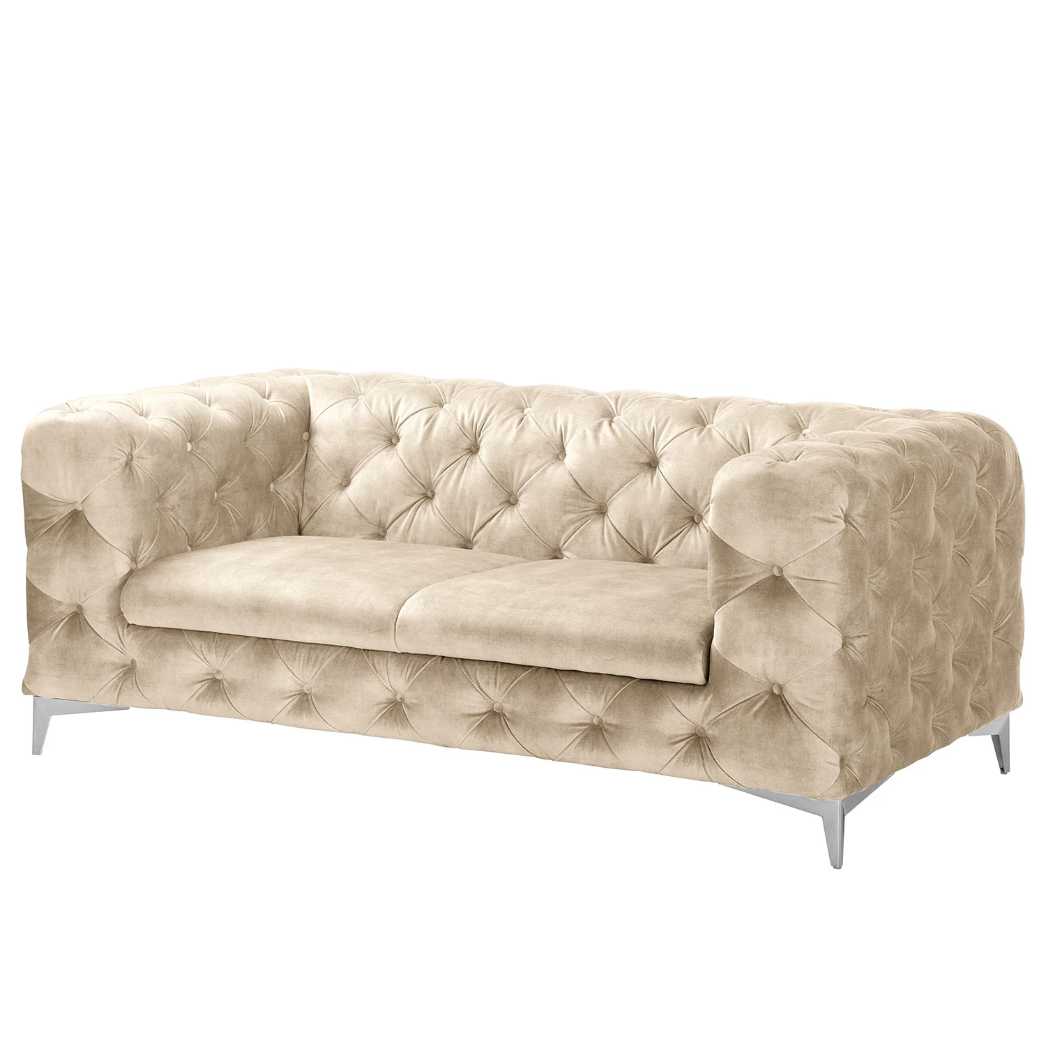 Red Living Sofa Merlin (2-Sitzer) - Samt Tomi: Creme 1 Red Living Sofa Merlin (2-Sitzer) - Samt Tomi: Creme