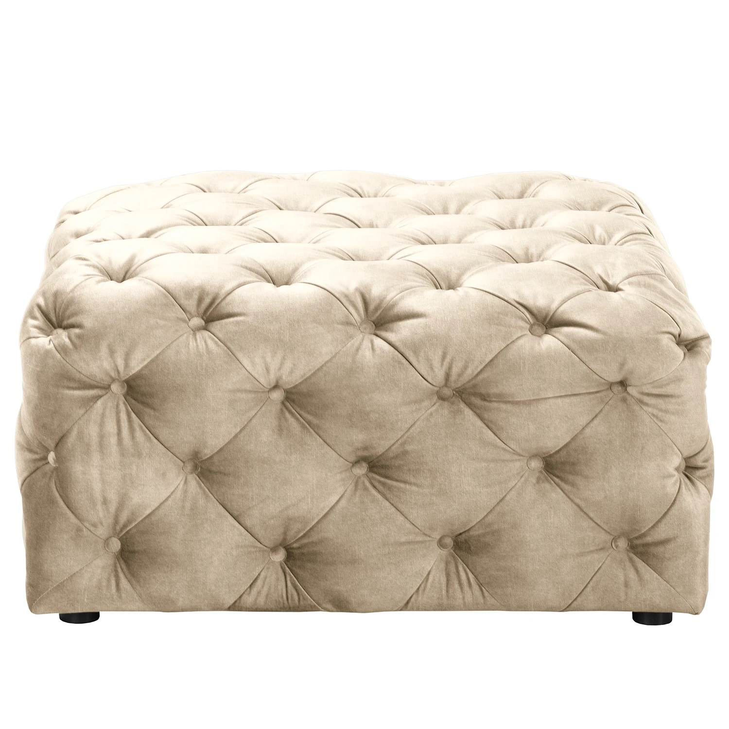 Red Living Polsterhocker Merlin - Samt Tomi: Creme 2 Red Living Polsterhocker Merlin - Samt Tomi: Creme – Bild 2